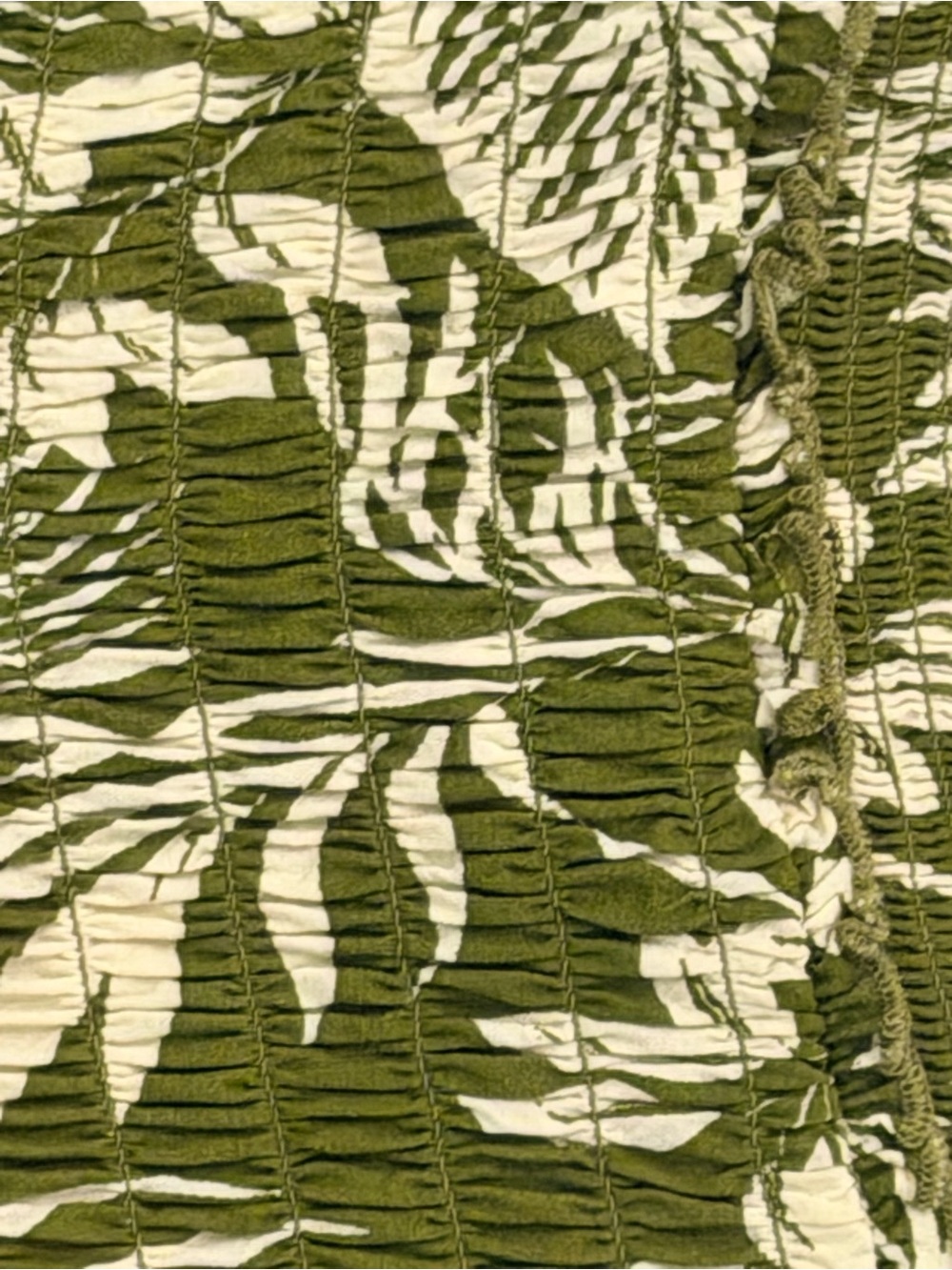 Olive Green Tropical Print Wide-Leg Jumpsuit - Picture 4 of 5